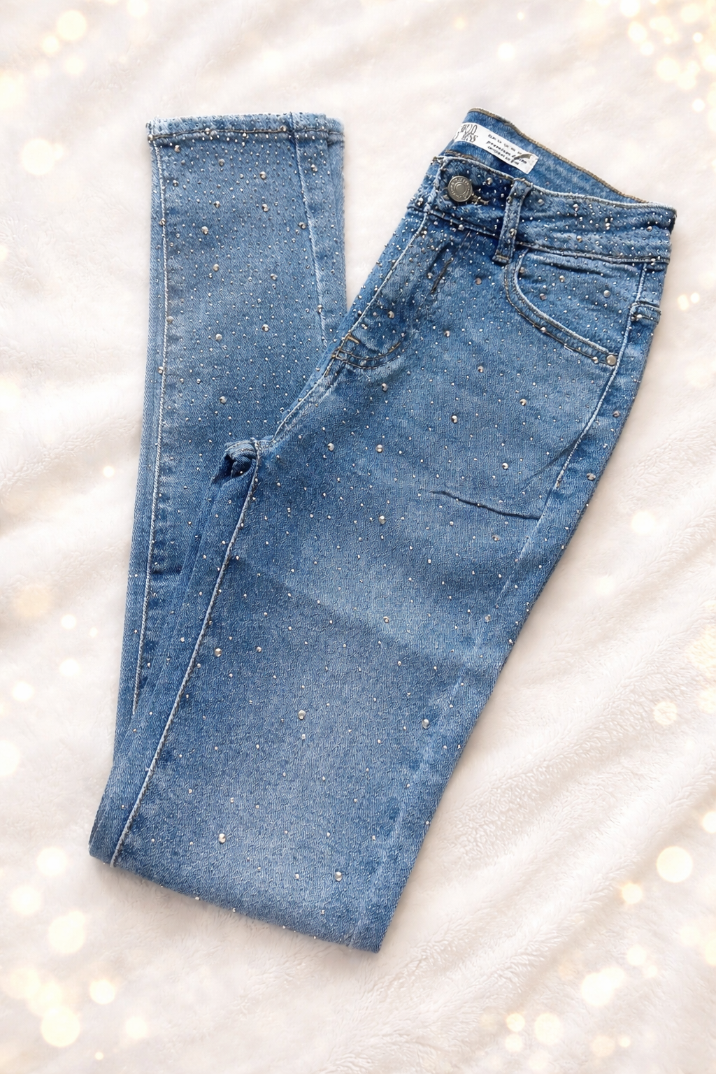 Jeanshose Strass  3 Farben Denim