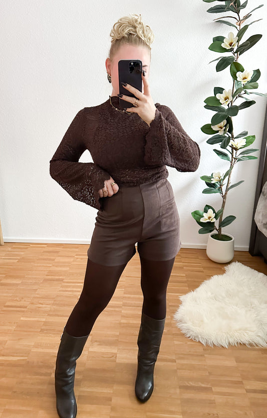 Short Wildleder in zwei Farben Stretch