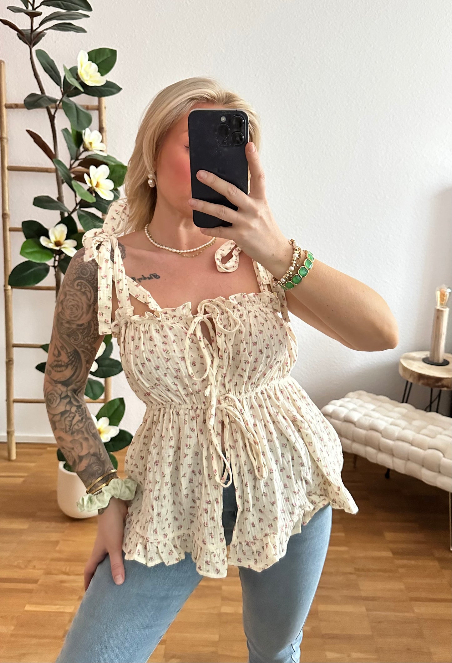 Top Musselin Blumi in 2 Farben