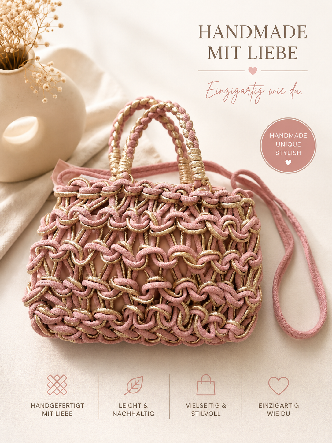 Tasche Handmade/ Häkeltasche im 4 Farben