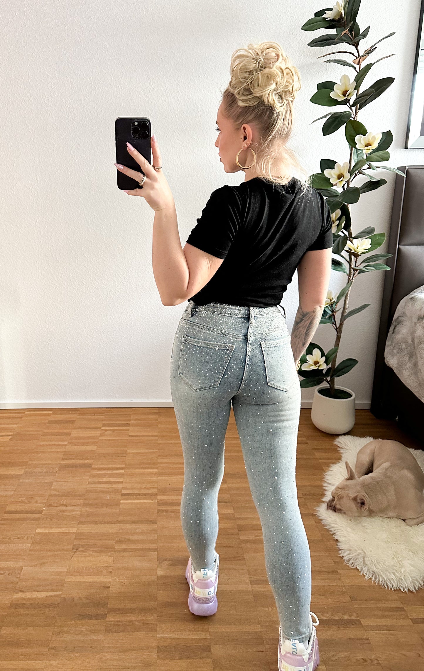 Jeanshose Laulia Strass Denim