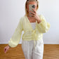 Musselin Bluse Boho Zitrus