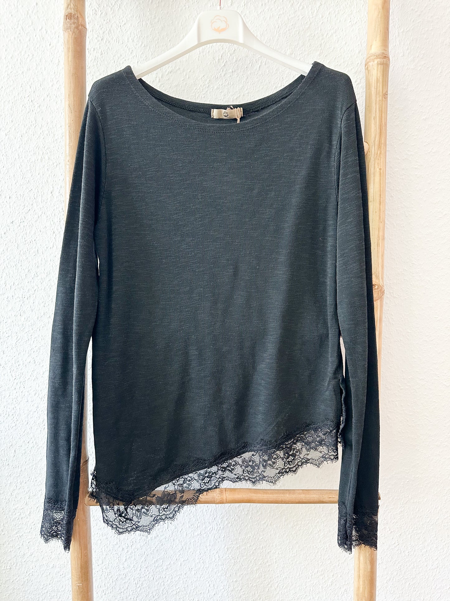 Langarm Shirt spitze in 5 Farben