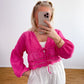 Musselin Bluse Boho Pink