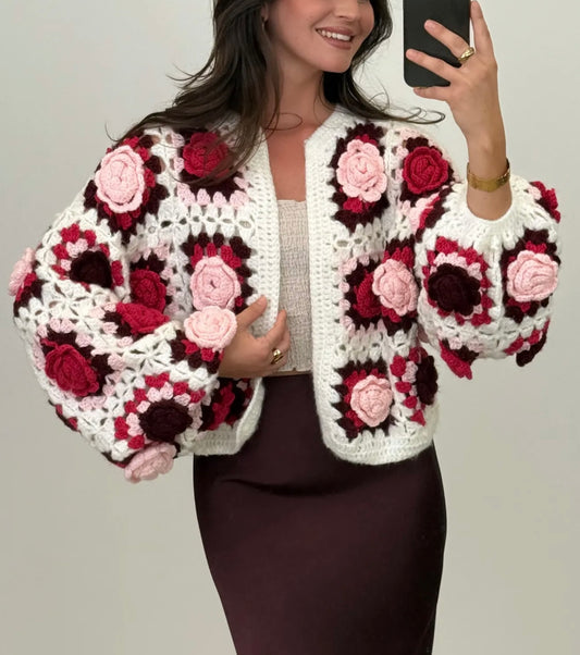 Strickjacke Roses Handmade