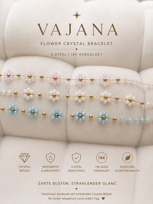 Armkette Vajana Flower 3 Farben S.Steel