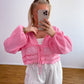 Musselin Bluse Boho Rosa