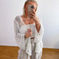 Strickjacke Boho Weiß