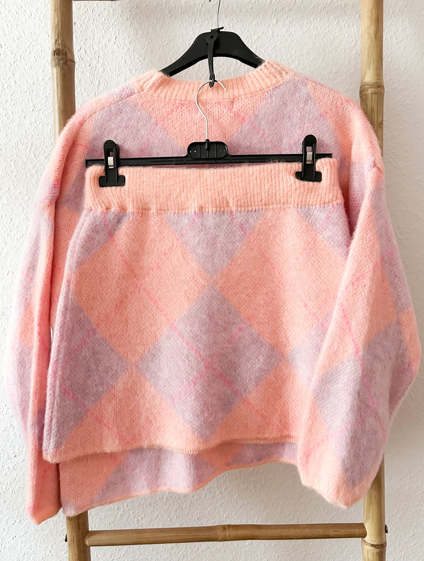 Zwei-Teiler Pastell Pullover mit Rock  in 3 Farben super weich und kuschelig