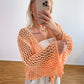 Strickjacke Boho Peach