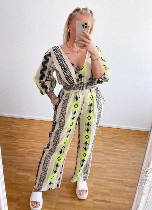 Jumpsuit Boho Neon Gelb