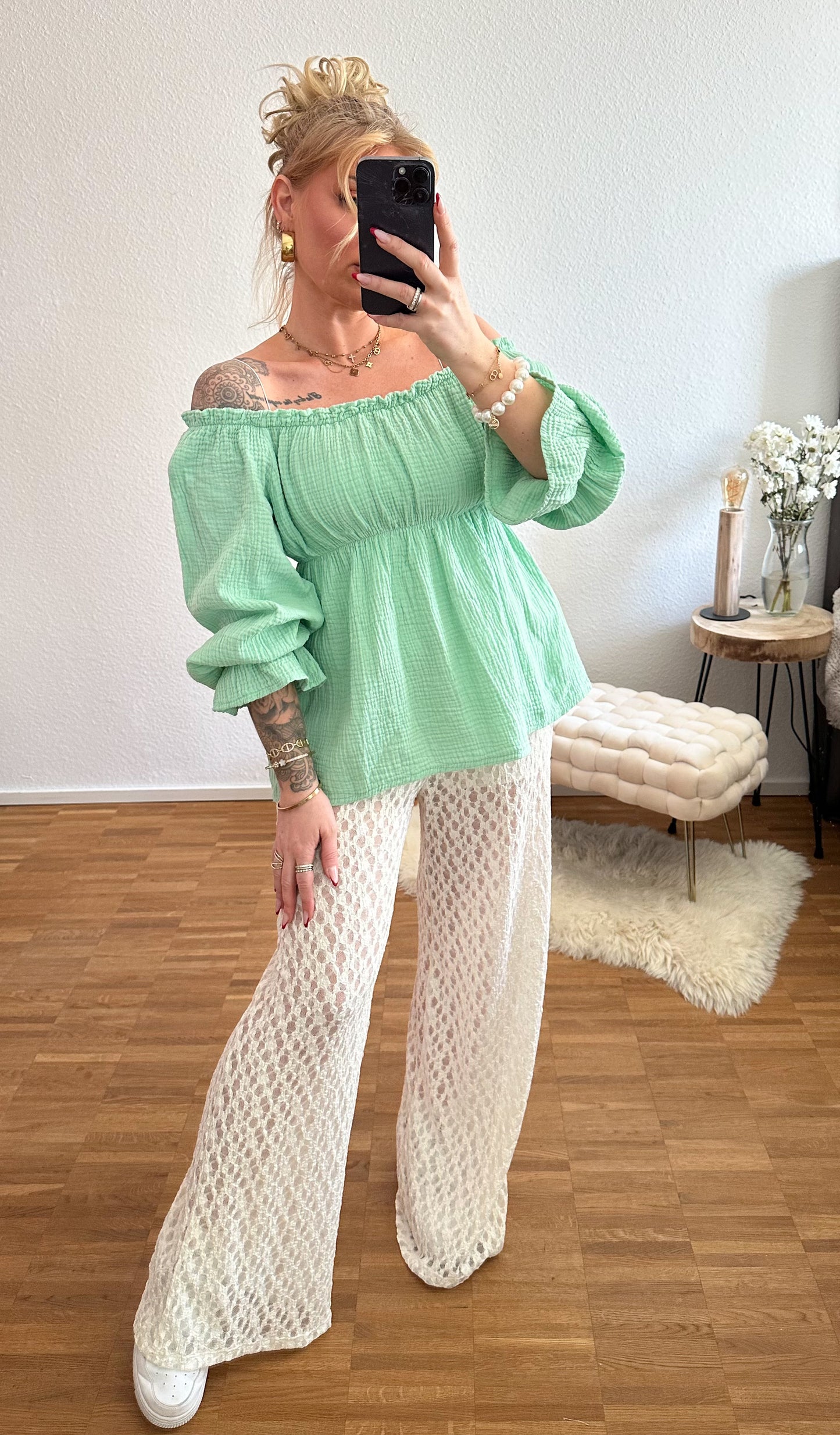 Musselin Bluse Orient in 4 Farben