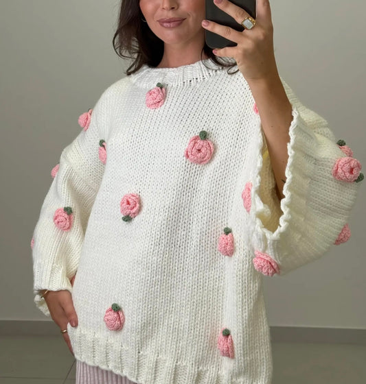 Pullover ROSE 2 Farben Handmade