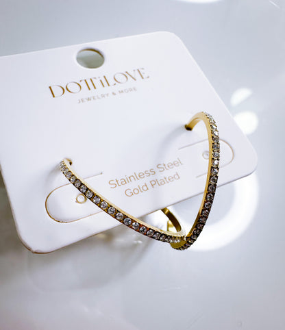 Creolen  Strass S.Steel