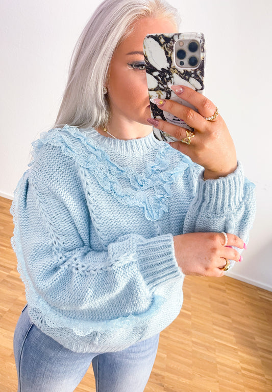 Pullover Spitze Blau