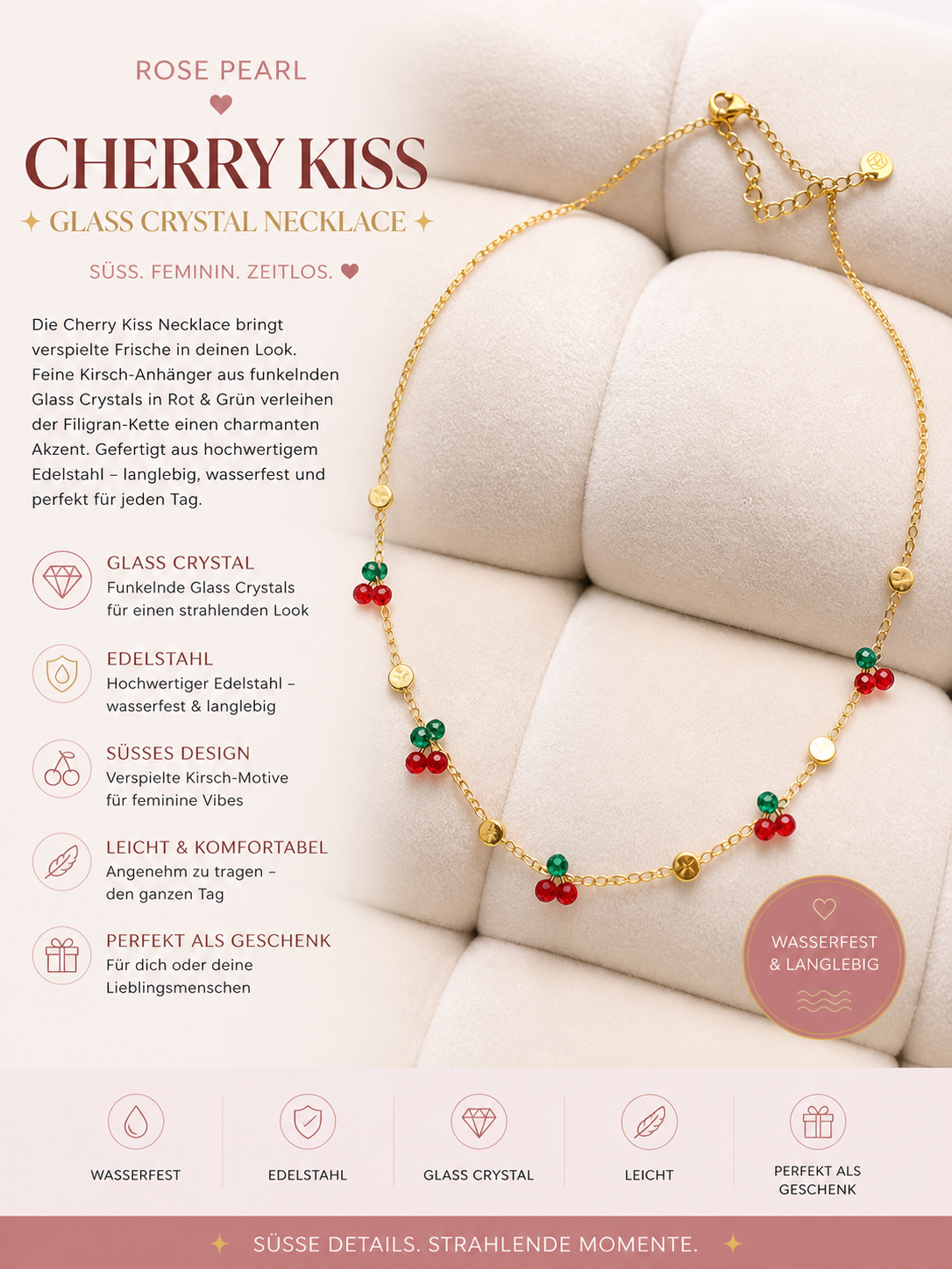 Halskette Kirsch Chrystal S.Steel