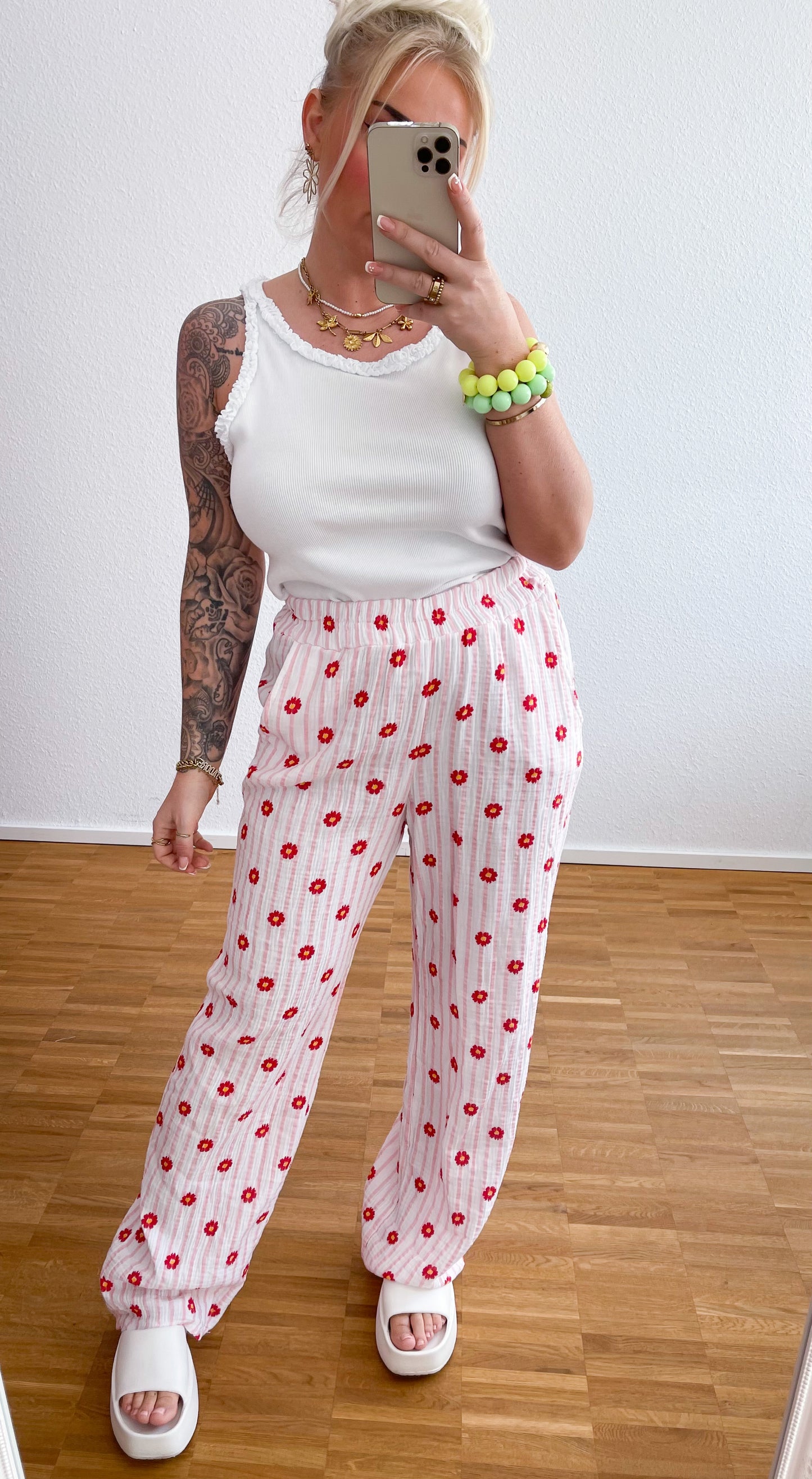 Musselin Hose Blume