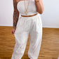 Stoffhose Boho weiß