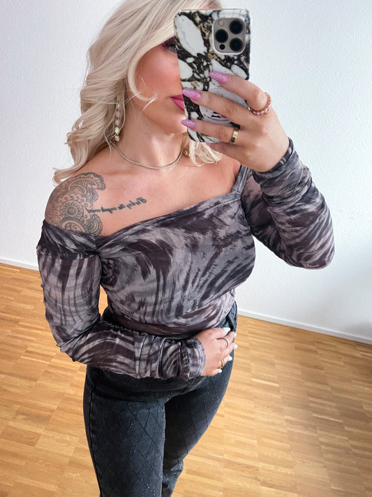 Oberteil Off shoulder Marmor