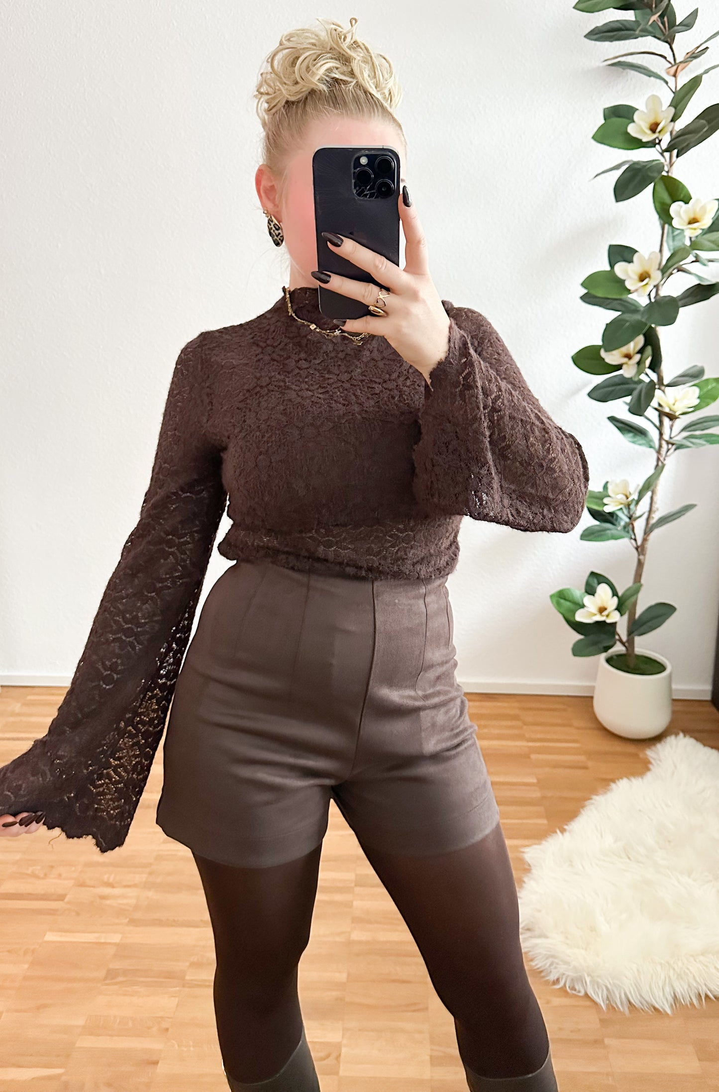 Short Wildleder in zwei Farben Stretch