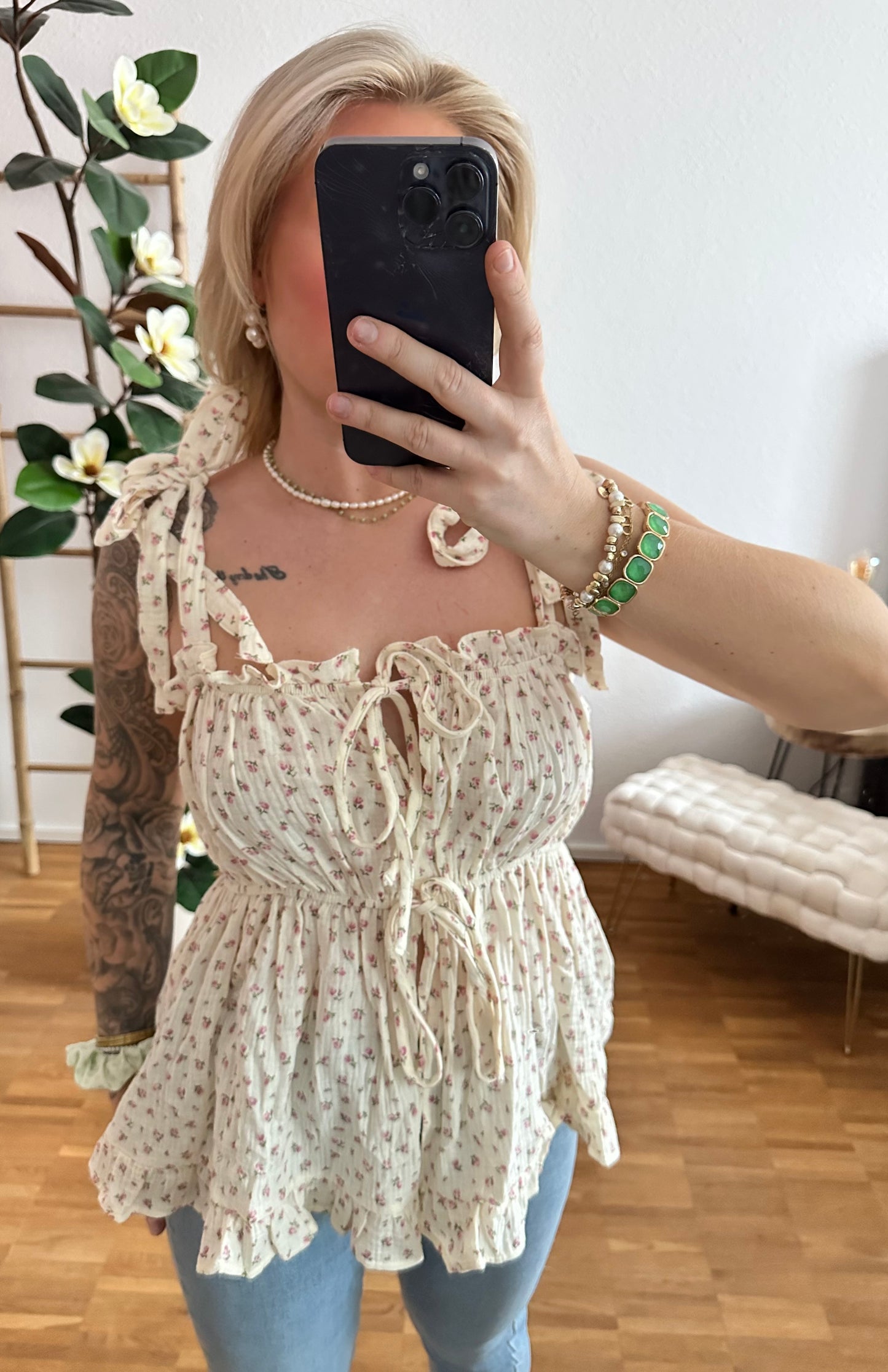 Top Musselin Blumi in 2 Farben