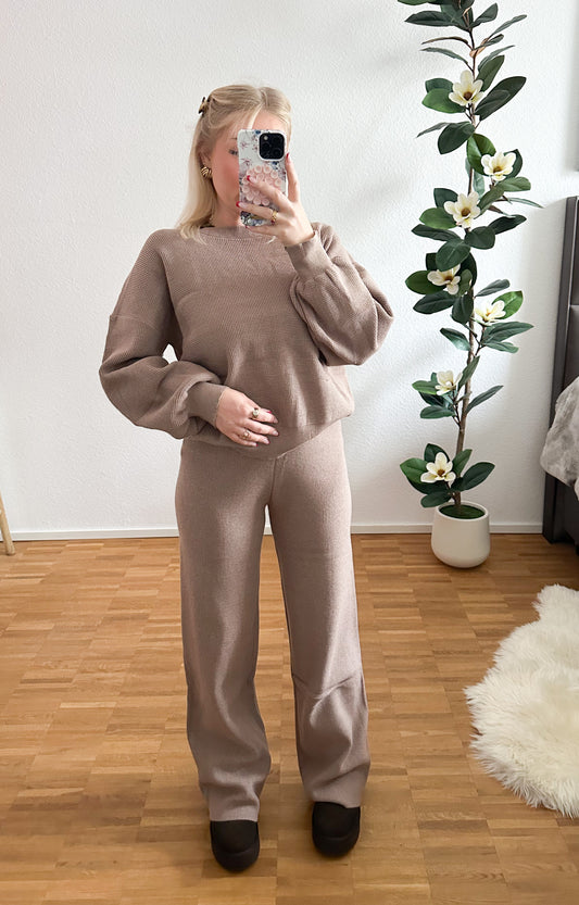 Zweiteiler Waffelmuster Capuccino super weiche und elastisch