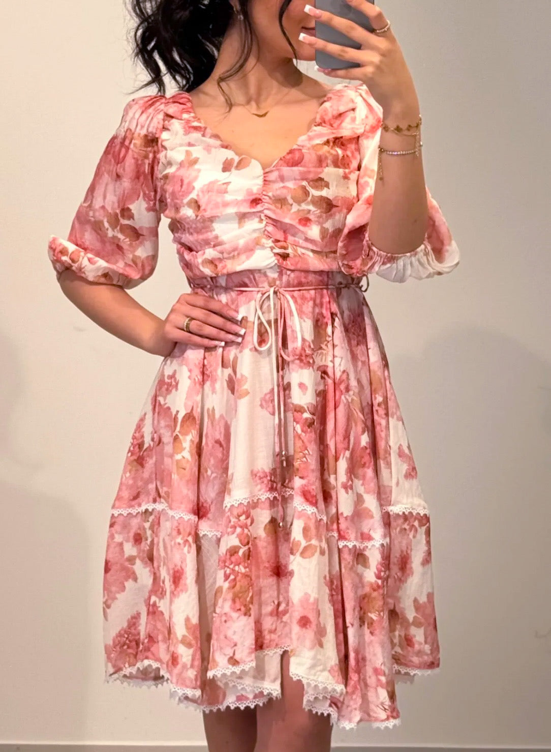 Kleid Blumen zwei Farben