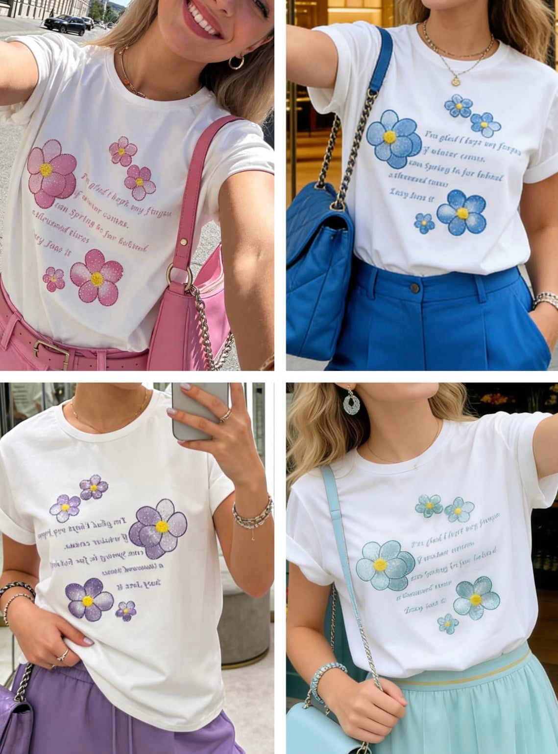 T Shirt Sakura Blume in 4 Farben