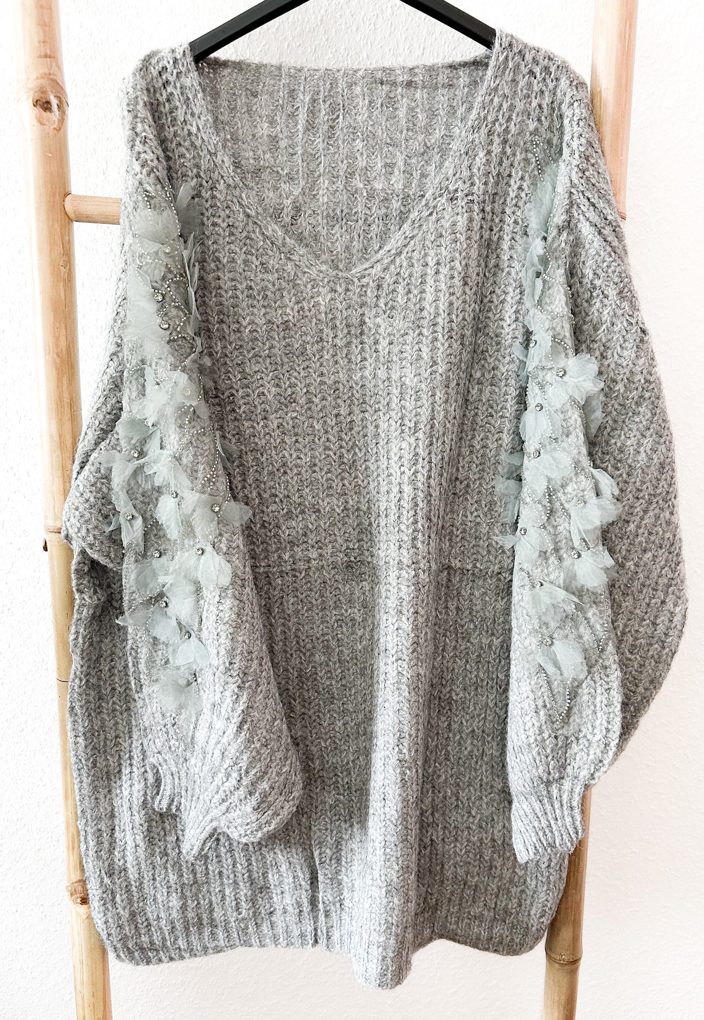 Strickpullover/Kleid Blumen Traum super weich und kuschelig in 4 Farben