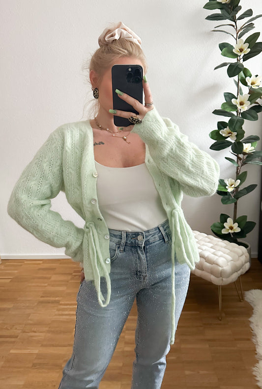 Strickjacke mit Tunnelzug in 4 Farben Butterweich