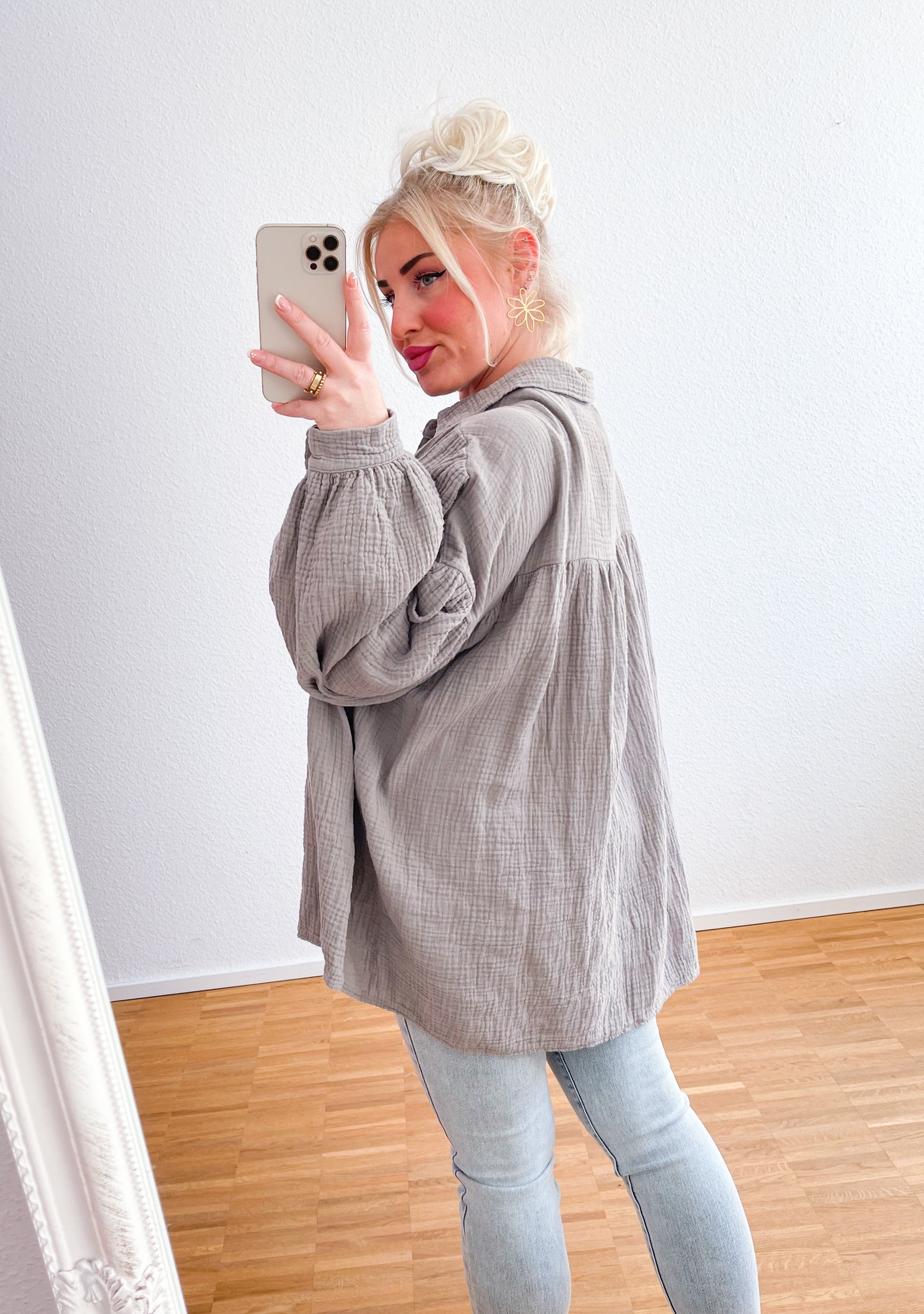 Musselin Bluse Croissant