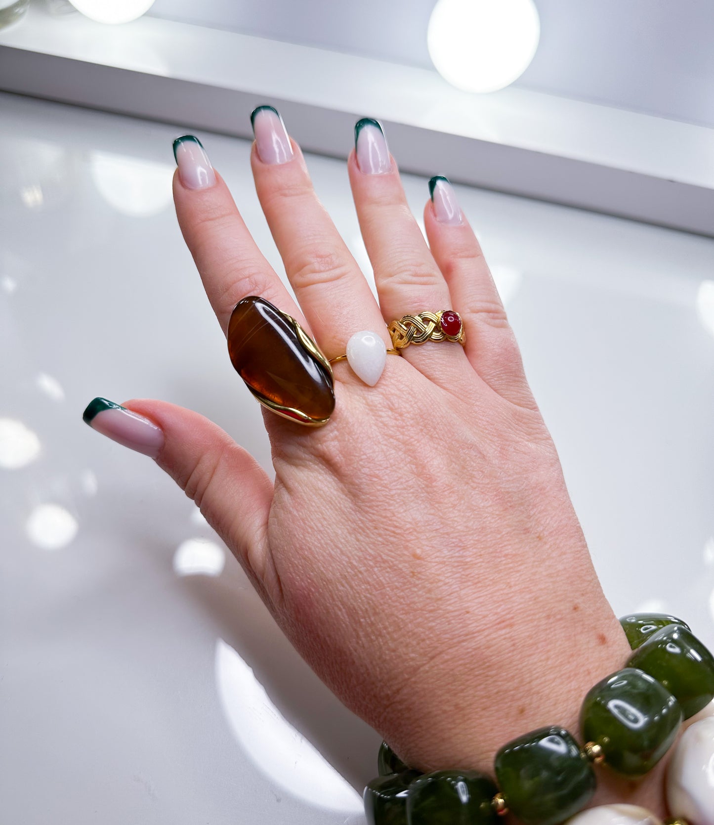 Ring mit Leo-Muster in 2 Farben S.Steel 14k Gold