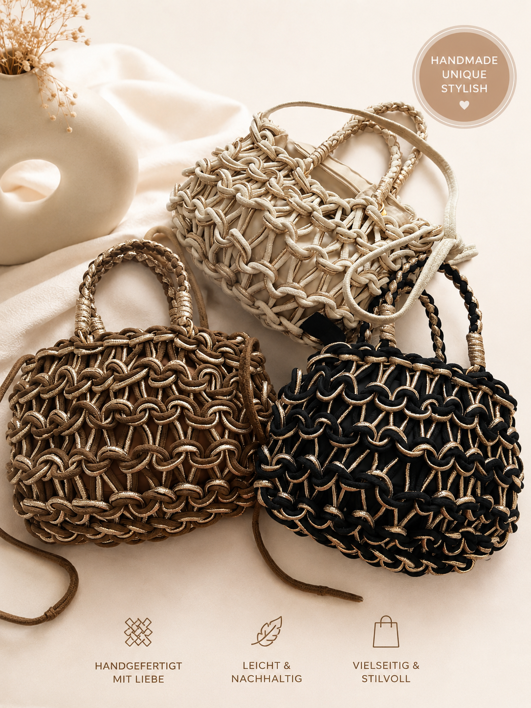 Tasche Handmade/ Häkeltasche im 4 Farben