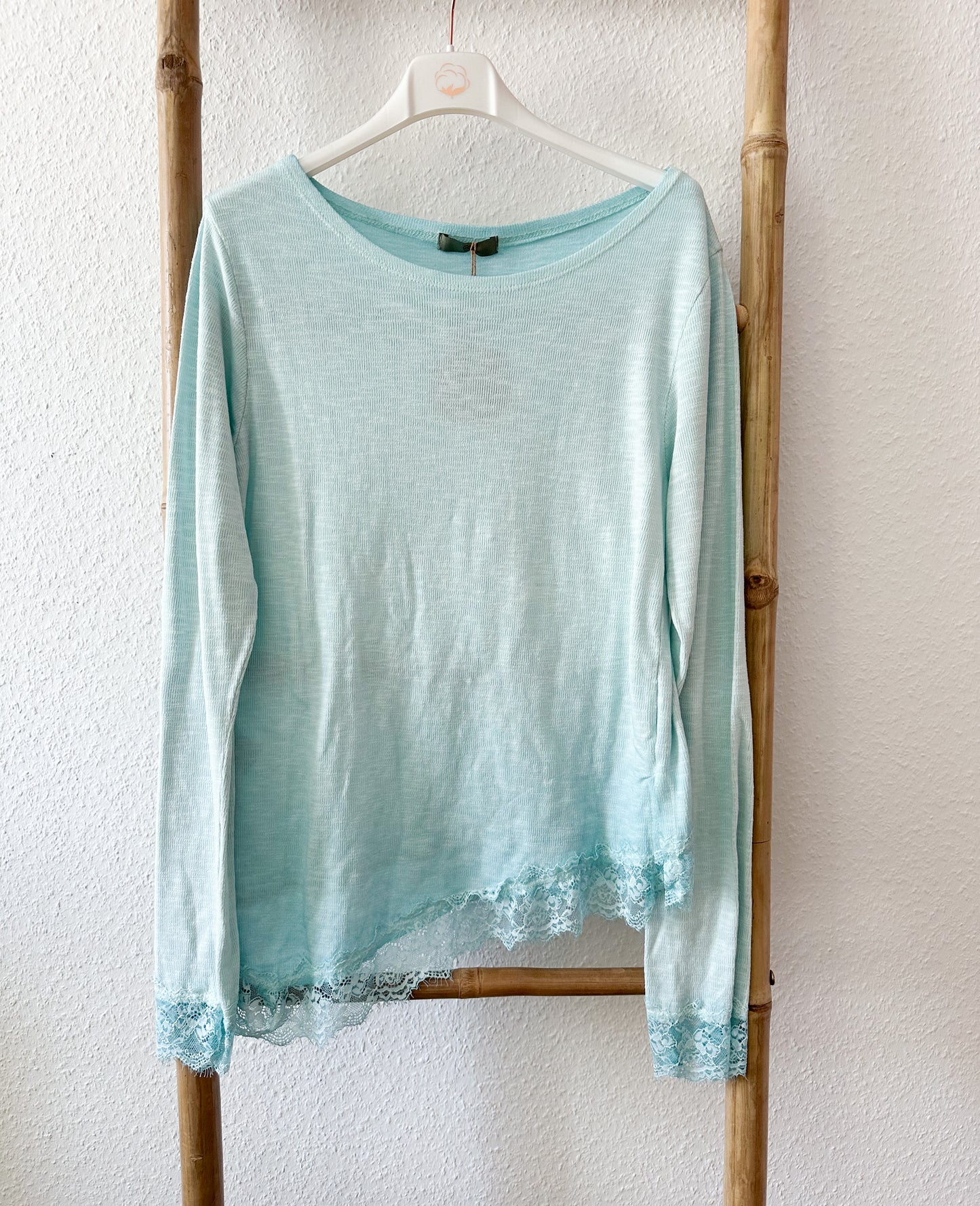 Langarm Shirt spitze in 5 Farben