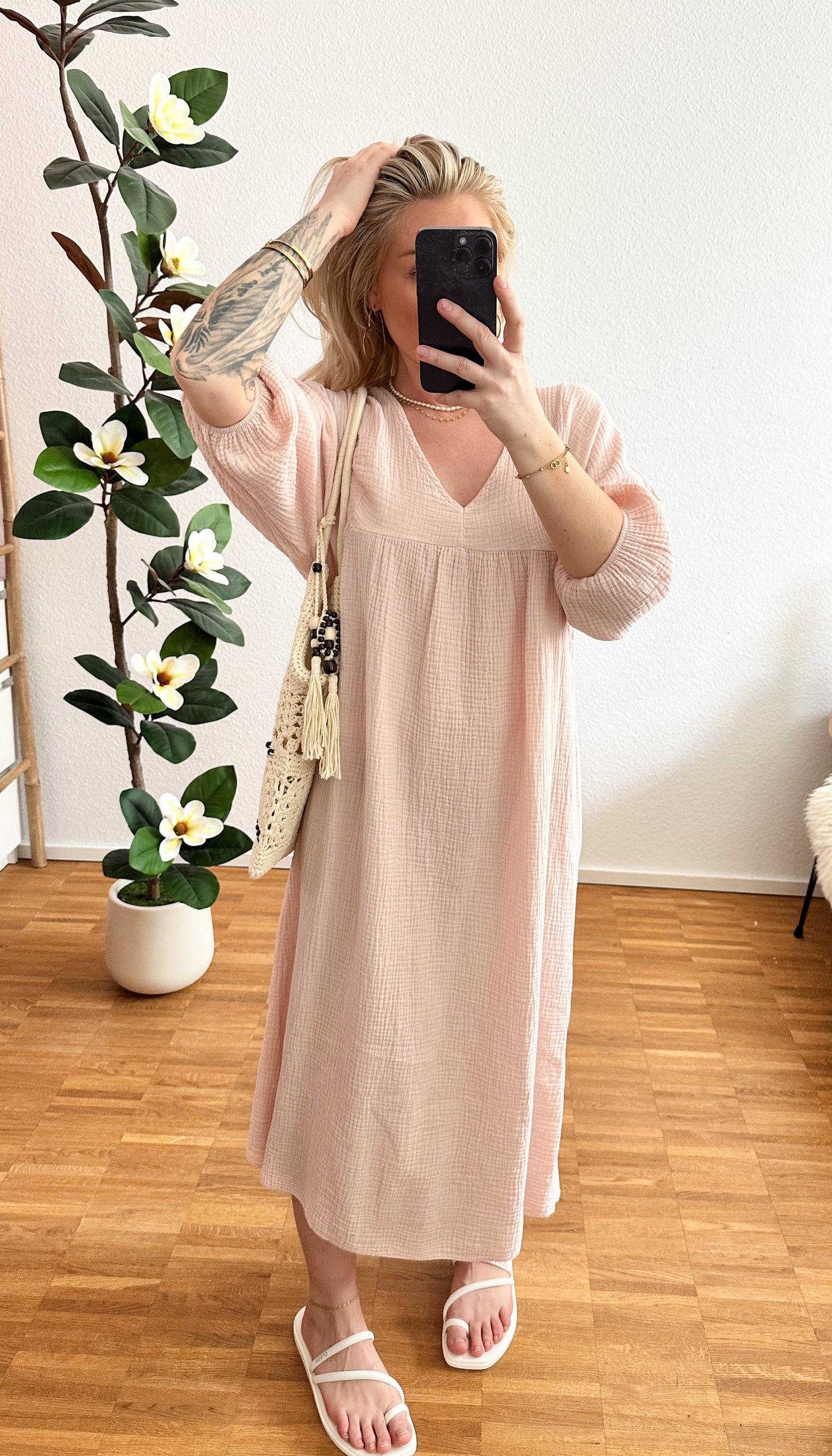 Kleid Musselin rosa
