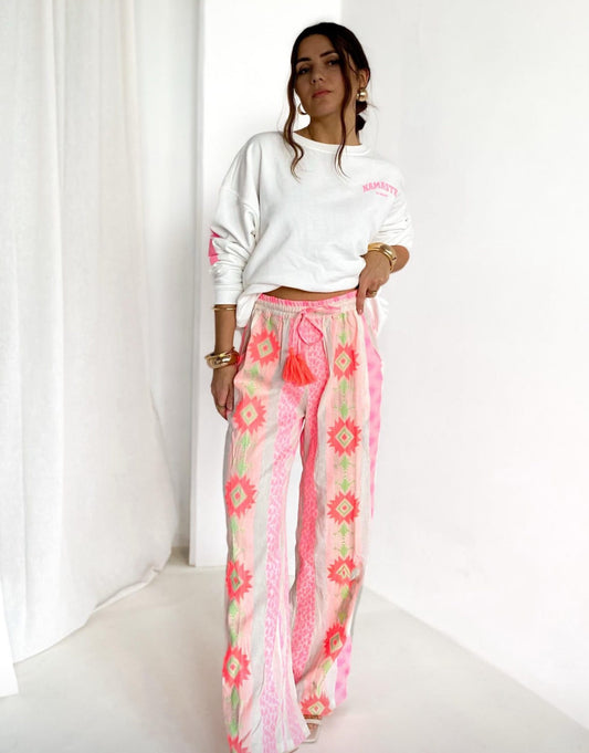 Stoffhose Boho Leo Neon