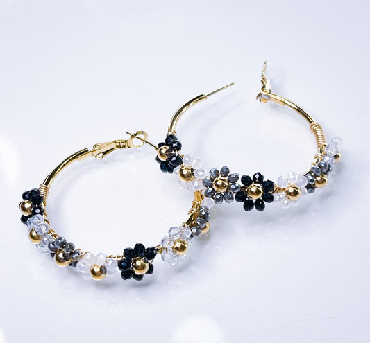 Creolen-Kristall Blume S.Steel