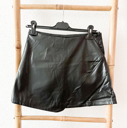 Leder-Shorts mit Rock Optik Skort Lederlook