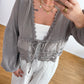 Musselin Bluse Boho Toupe