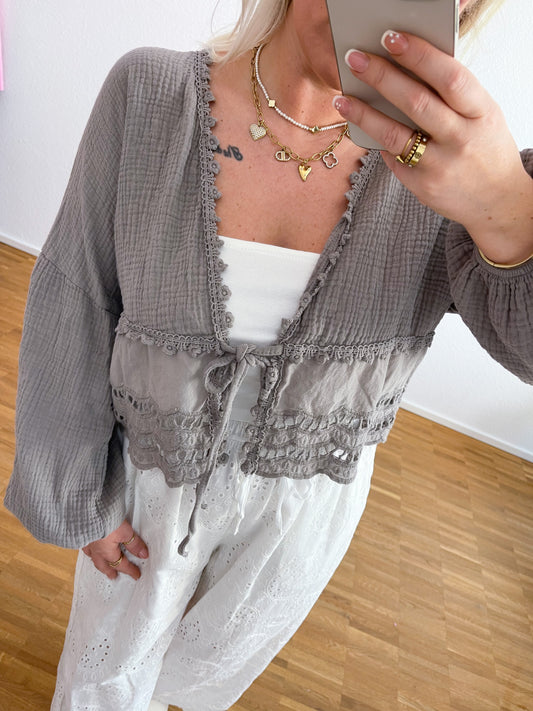 Musselin Bluse Boho Toupe
