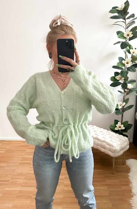 Strickjacke mit Tunnelzug in 4 Farben Butterweich