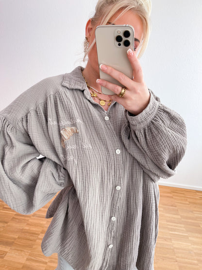 Musselin Bluse Croissant