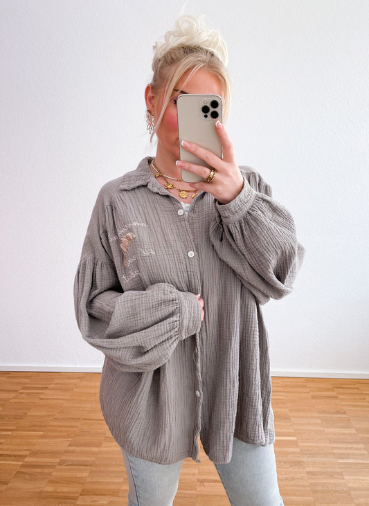 Musselin Bluse Croissant
