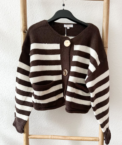 Strickjacke Gold Knopf in 2 Farben super weiche und Stretch