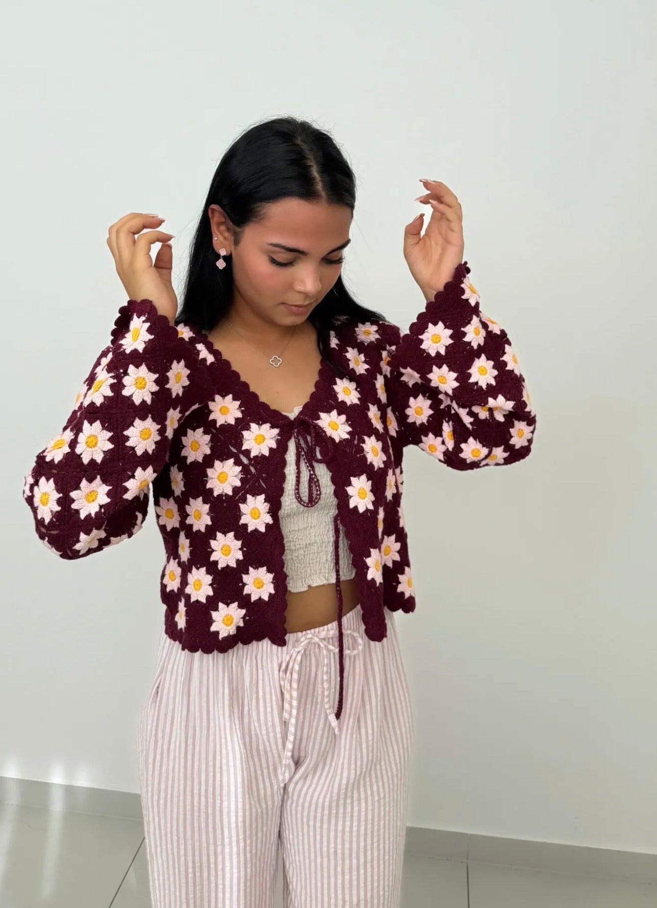 Strickjacke Boho Blume in 4 Farben