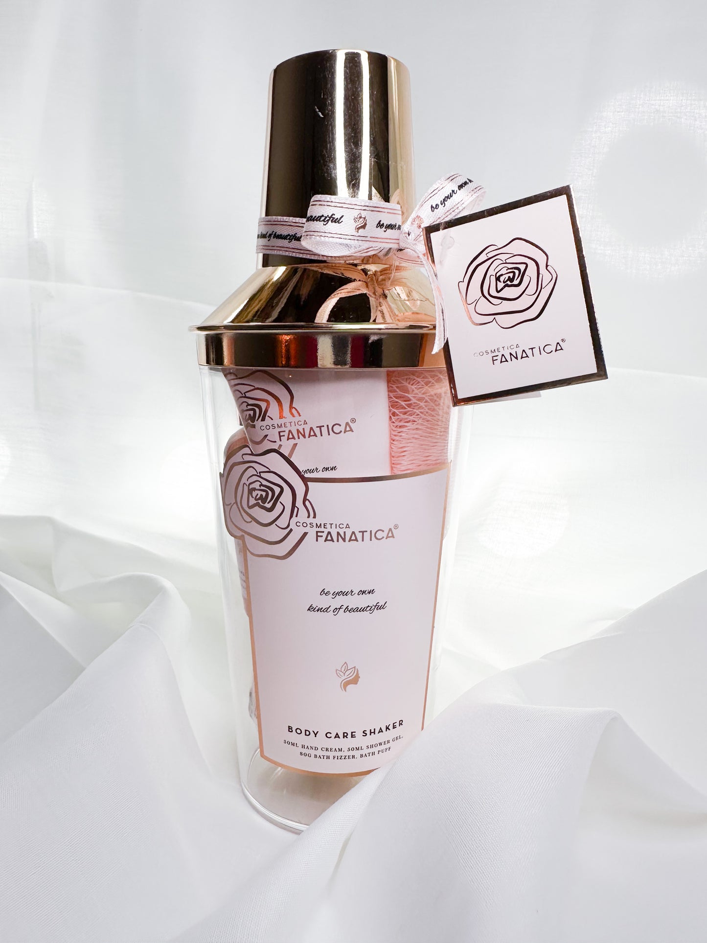 Bath Care Set Shaker Rose Bath Fizzer Handcream Showergel Shower Sponge with Shaker