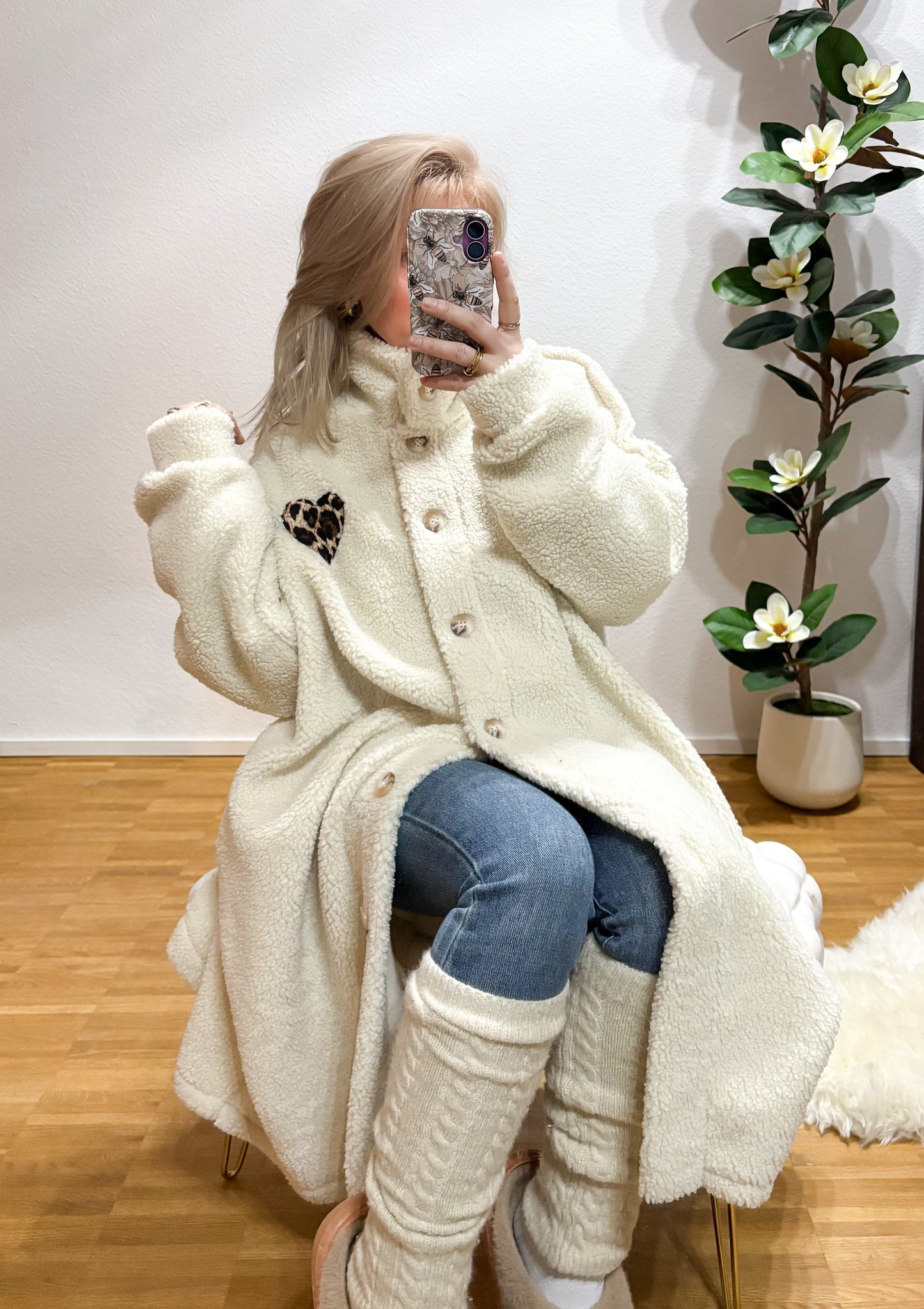 Cardigan/Jacke Teddy Leo Herz in 6 Farben Ultra soft