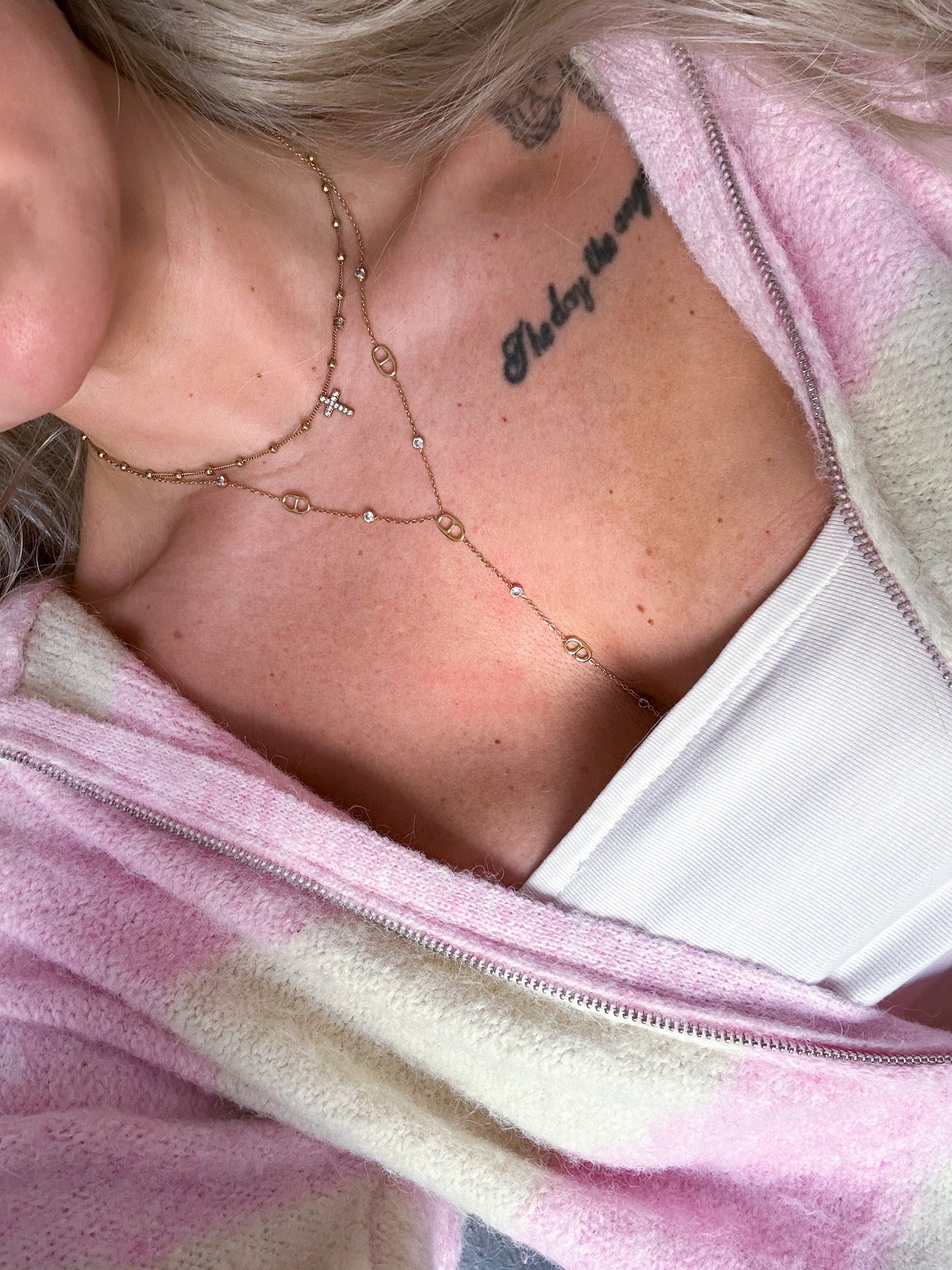 Halskette DD Bling Lang S.Steel