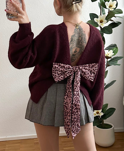 Strickpullover Schleife-Leo in 3 Farben super Stretch und weich