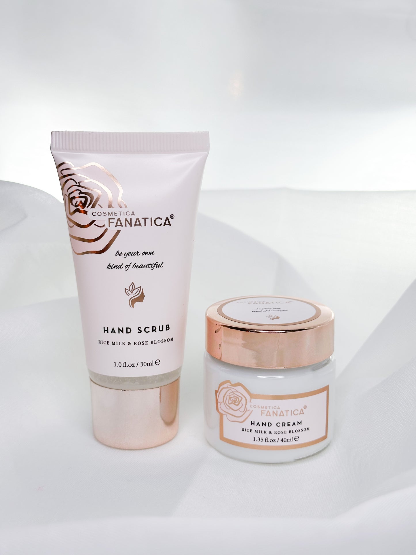 Hand Care 3er Set Rose Handcreme Hand Scrub Nagelfeile mit Rice Milk
